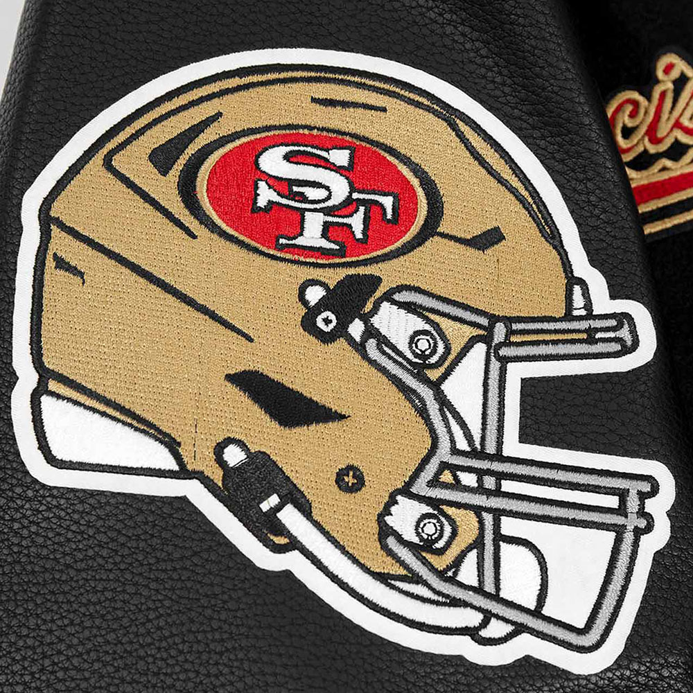 San Francisco 49ers Script Tail Classic Rib Varsity Jacket - Image 7