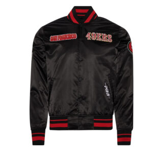San Francisco 49ers Turn It Up M Classic Rib Black Satin Jacket