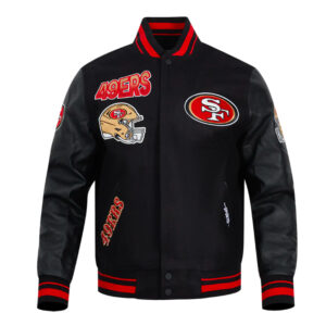 San Francisco 49ers Turn It Up Classic Rib Varsity Jacket