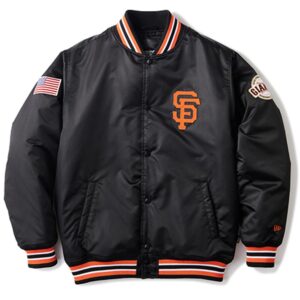 American Flag San Francisco Giants Black Bomber Jacket