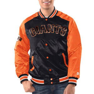 Black/Orange San Francisco Giants Renegade Varsity Satin Jacket