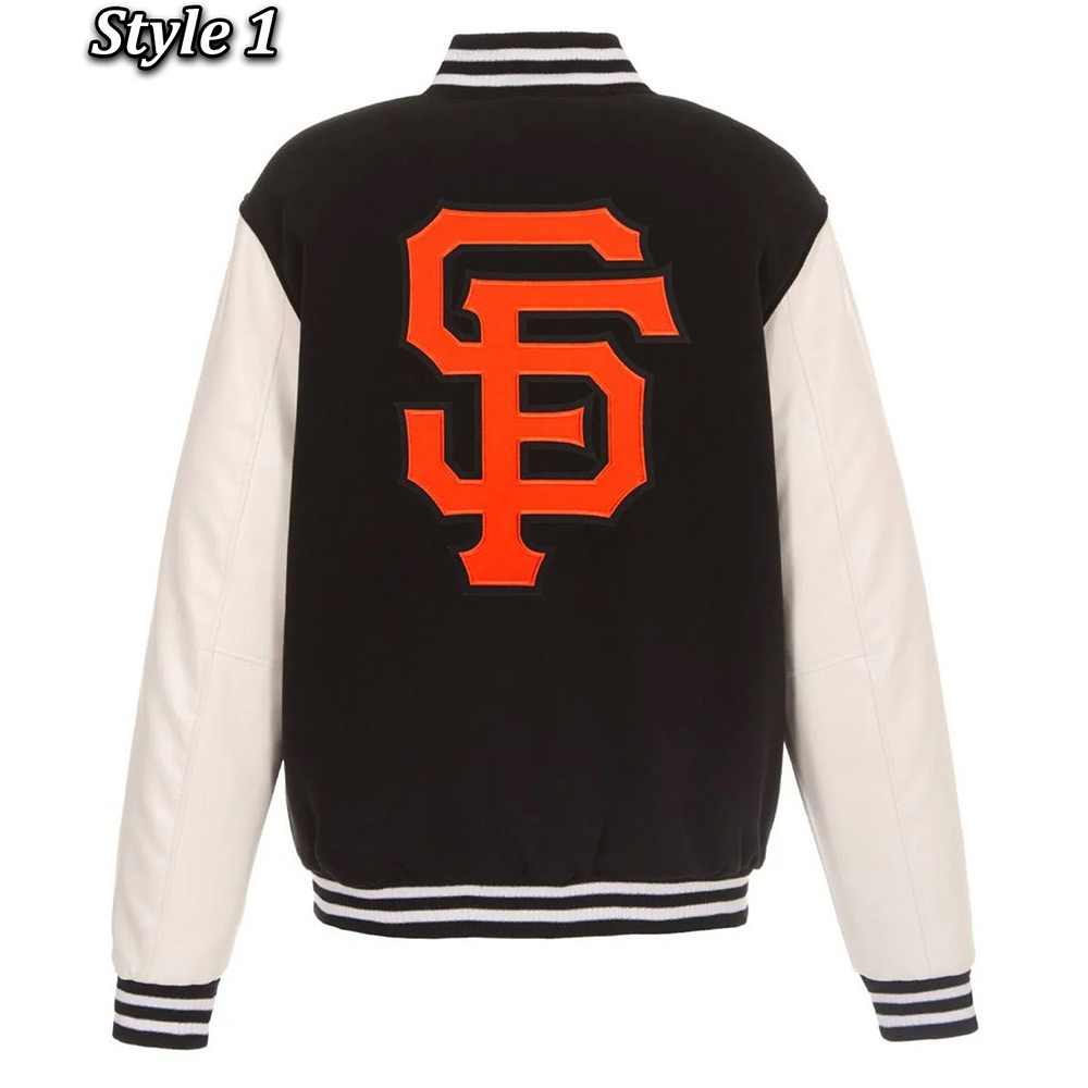 San Francisco Giants Black and White Varsity Jacket - Image 4