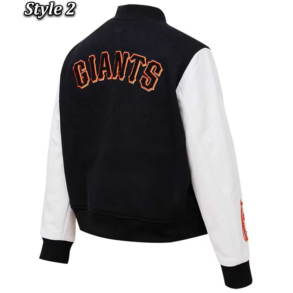 San Francisco Giants Black and White Varsity Jacket - Image 5