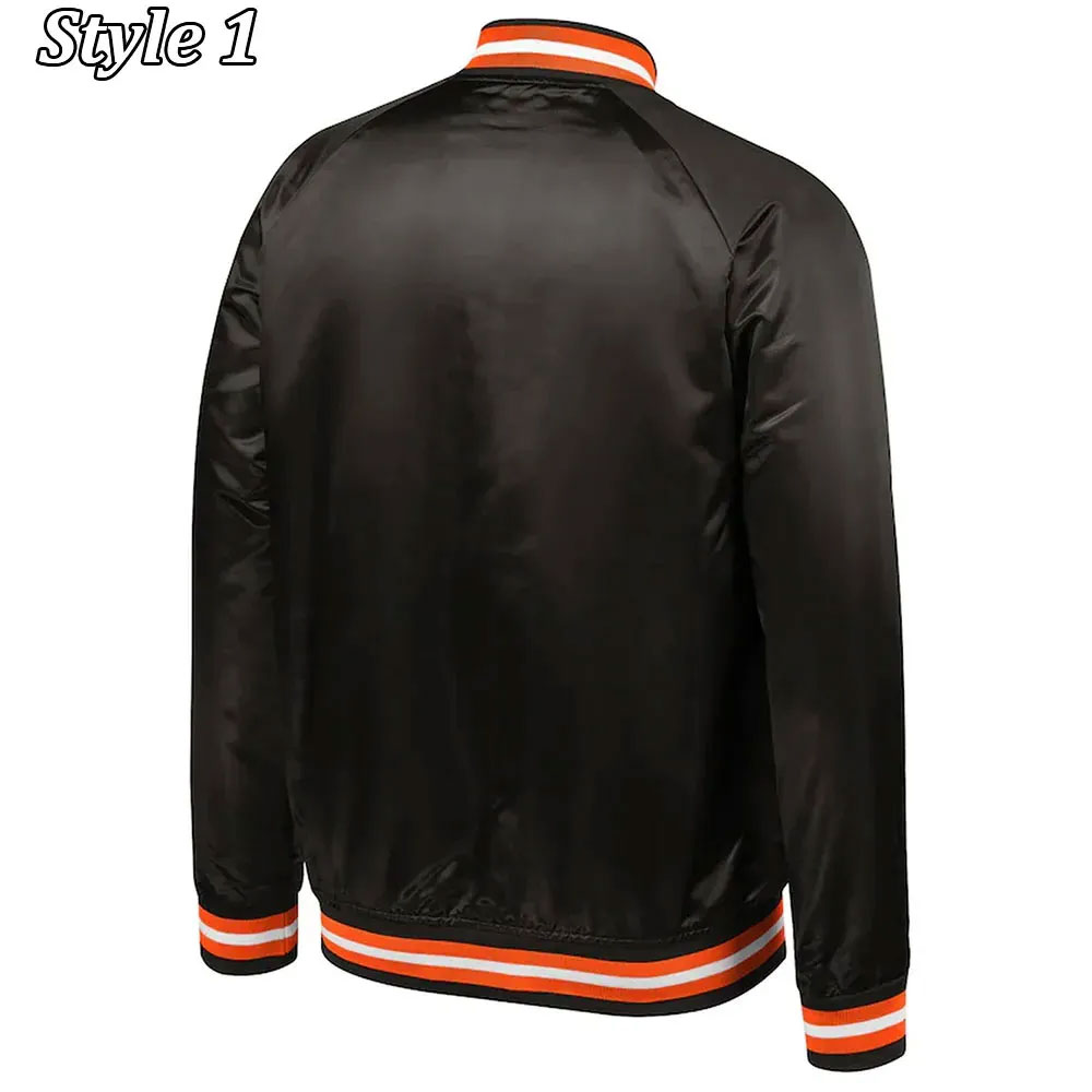 San Francisco Giants Italic Black Satin Jacket - Image 3