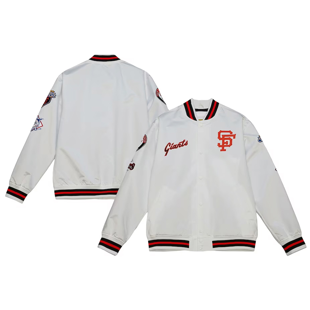 San Francisco Giants City Collection White Varsity Satin Jacket - Image 3