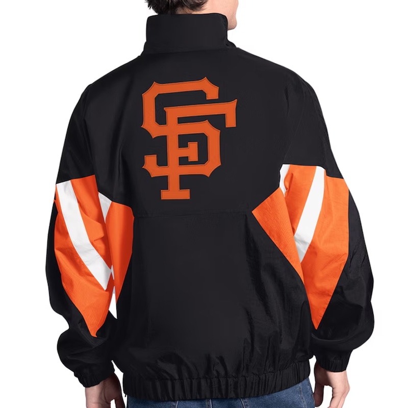 San Francisco Giants Cooperstown Chief Black Half-Zip Pullover - Image 2