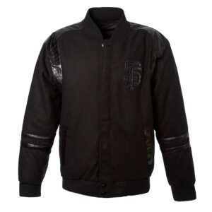 Alligator San Francisco Giants Logo Embroidered Black Wool Jacket
