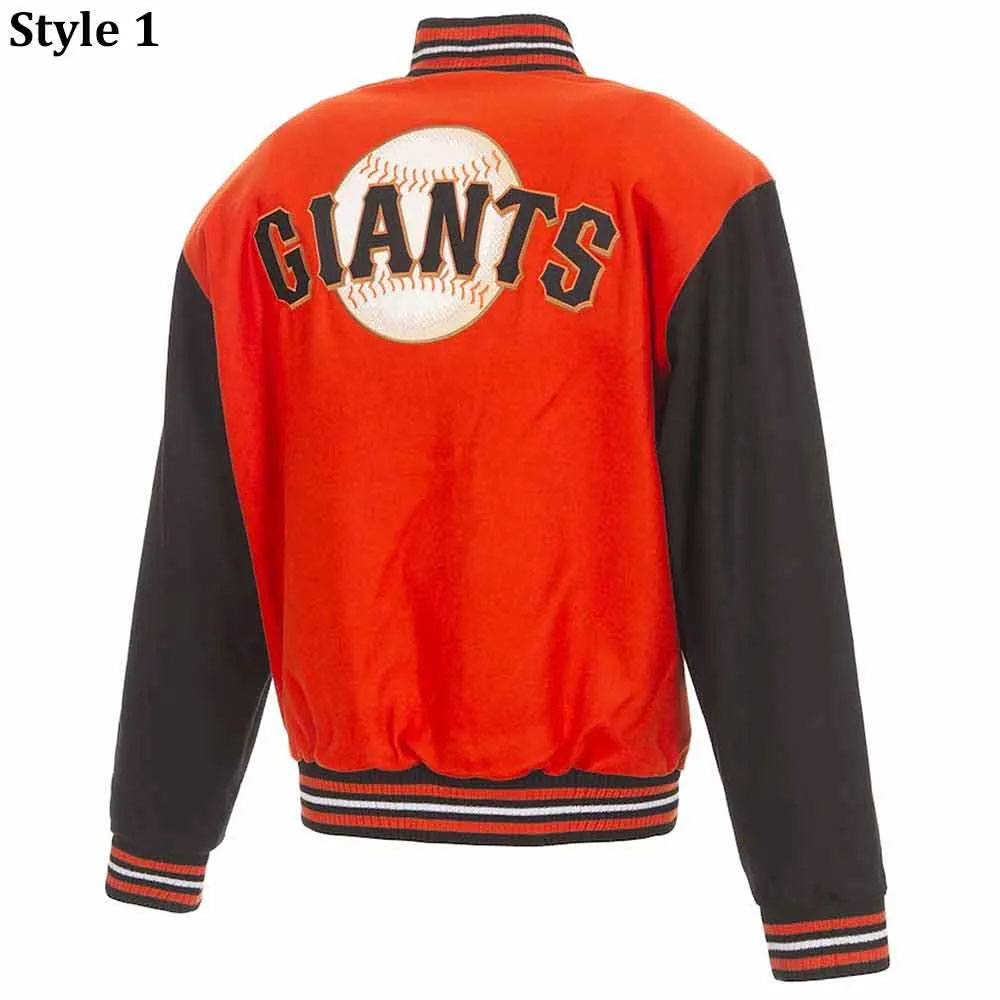 San Francisco Giants Varsity Orange/Black Wool Jacket - Image 2