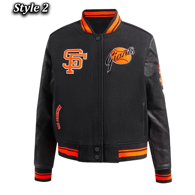 Retro Classic Rib San Francisco Giants Varsity Jacket - Image 2