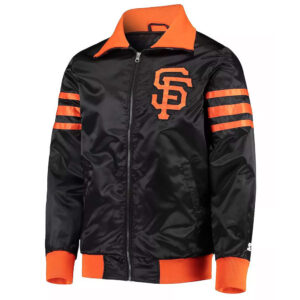 The Captain II San Francisco Giants Black Full-Snap Satin Jacket