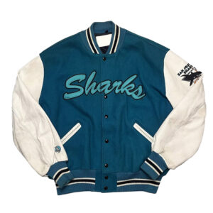 90's San Jose Sharks Teal Blue Varsity Jacket