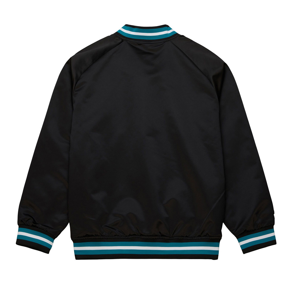 San Jose Sharks Current Logo Black Satin Jacket - Image 2