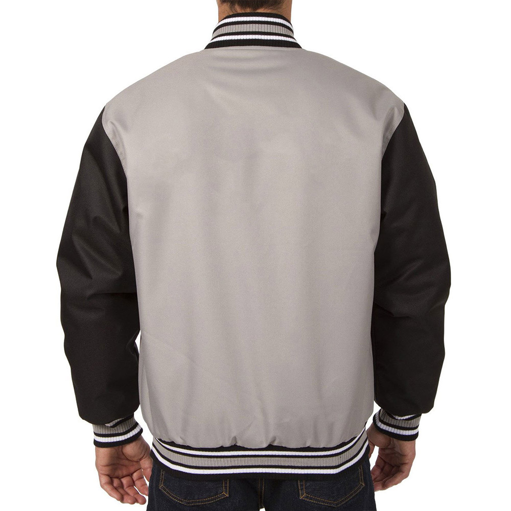 San Jose Sharks Front Hit Gray and Black Poly Twill Jacket - Image 2