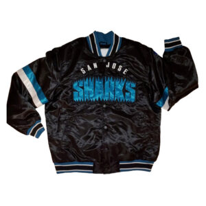 San Jose Sharks Striped Black Satin Jacket