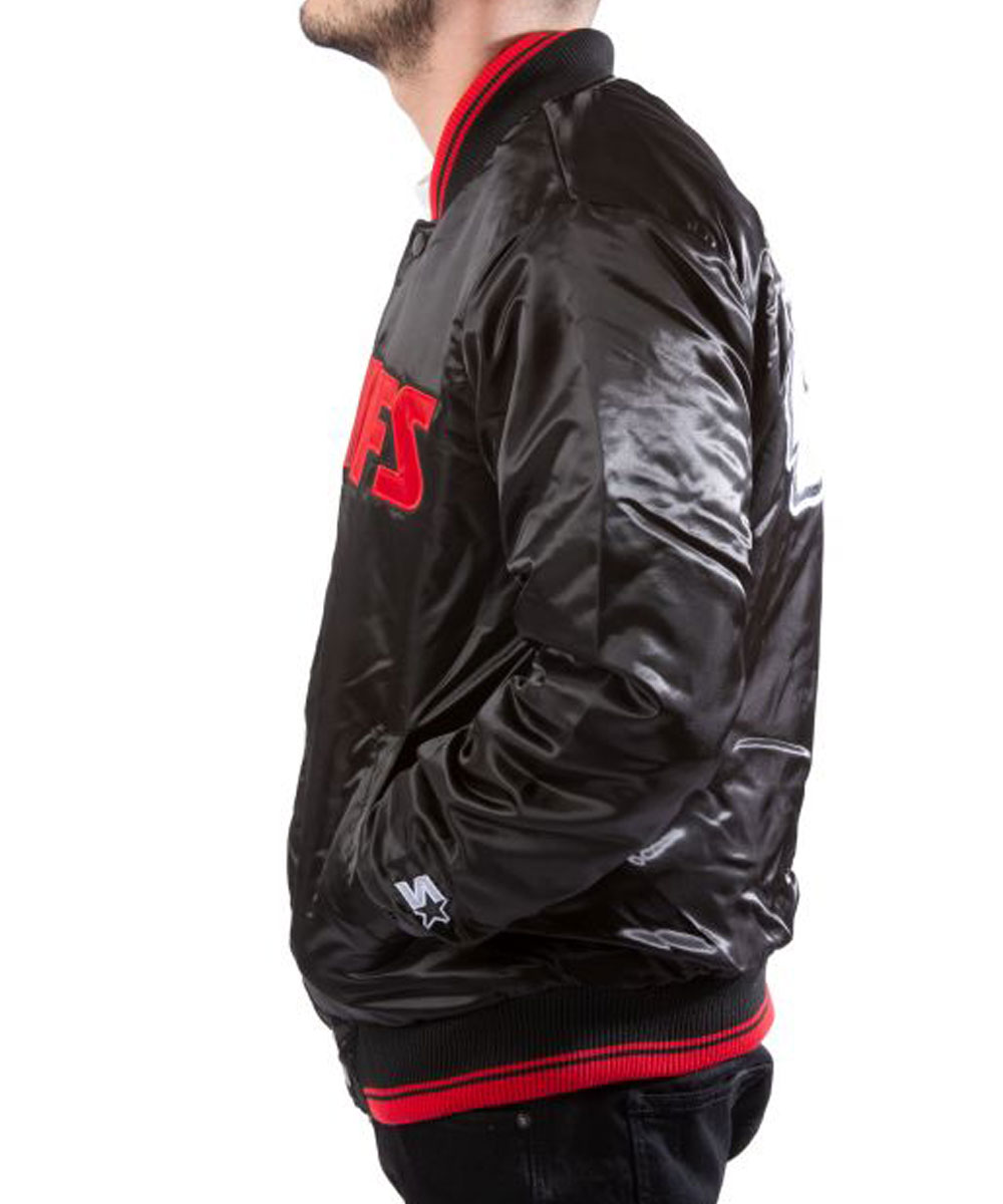 Kansas City Chiefs Black Satin Jacket - Image 5