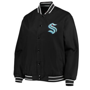 Front Hit Seattle Kraken Poly-Twill Black Jacket