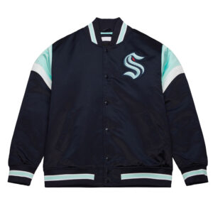Seattle Kraken Heavyweight Navy Satin Jacket