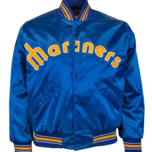 1982 Seattle Mariners Bomber Blue Satin Jacket