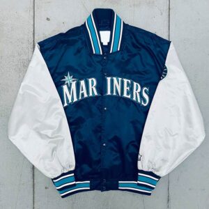 1990s Seattle Mariners Dugout Navy and Silver Jacket