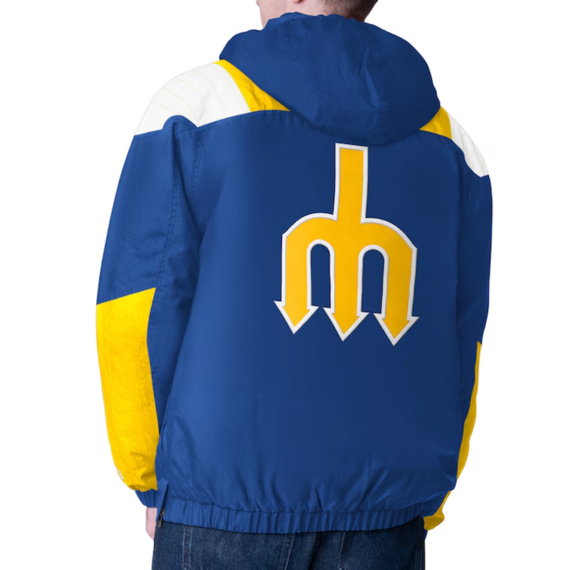 Seattle Mariners Blue Charger Half-Zip Jacket - Image 2