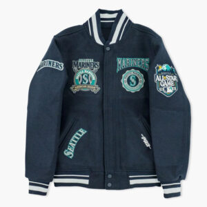 Seattle Mariners Crest Navy Varsity Wool Jacket