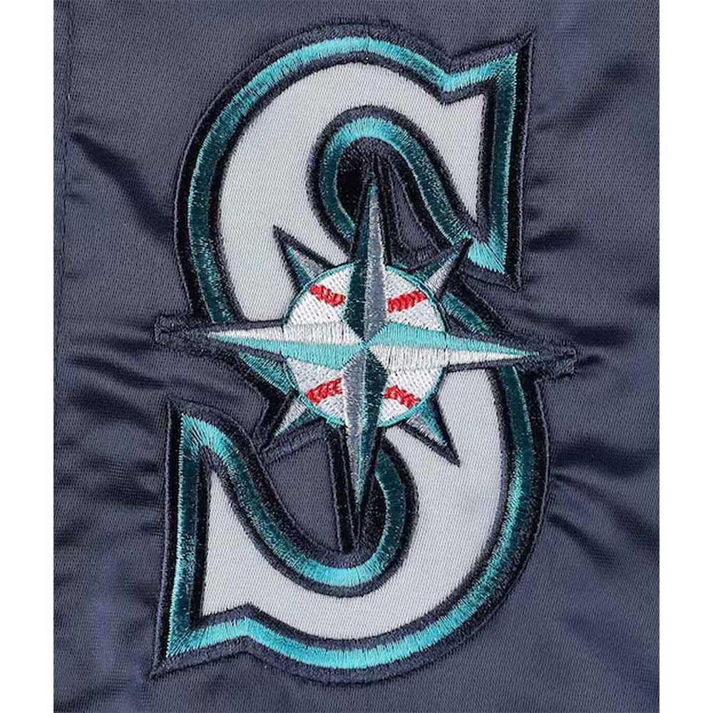 Navy Seattle Mariners Midfield Satin Jacket - Image 4