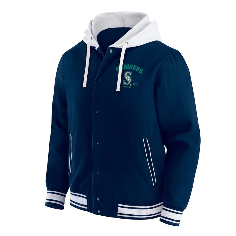 Seattle Mariners Navy Cotton Hooded Jacket