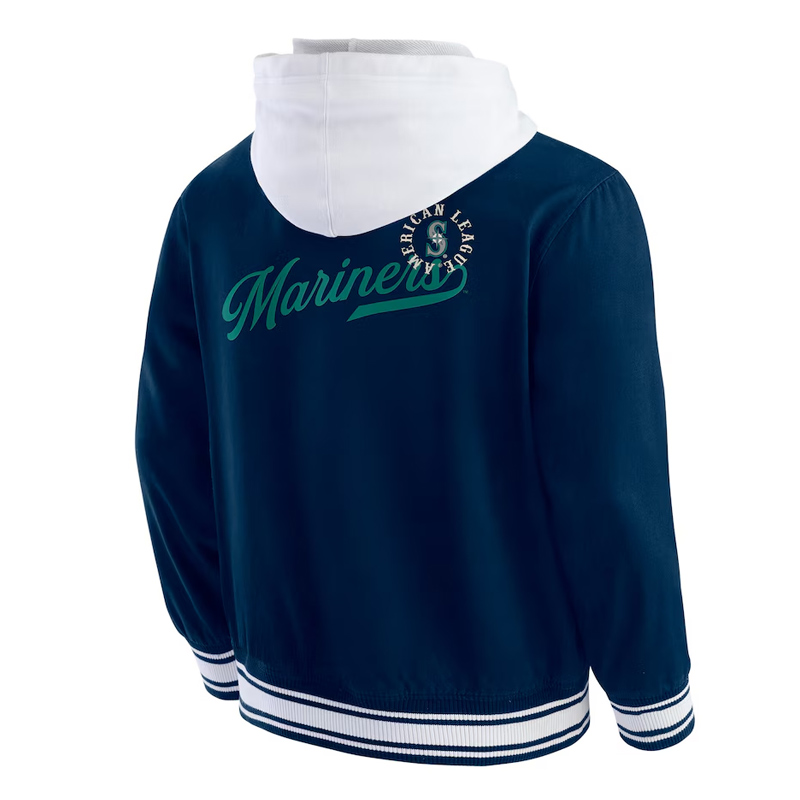 Seattle Mariners Navy Cotton Hooded Jacket - Image 2