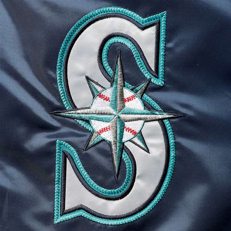 Seattle Mariners The Diamond Navy Satin Jacket - Image 4