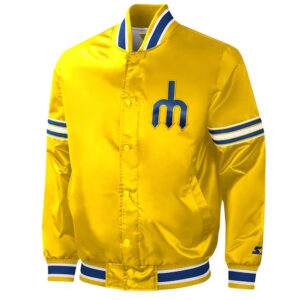 Seattle Mariners Slider Yellow Satin Jacket
