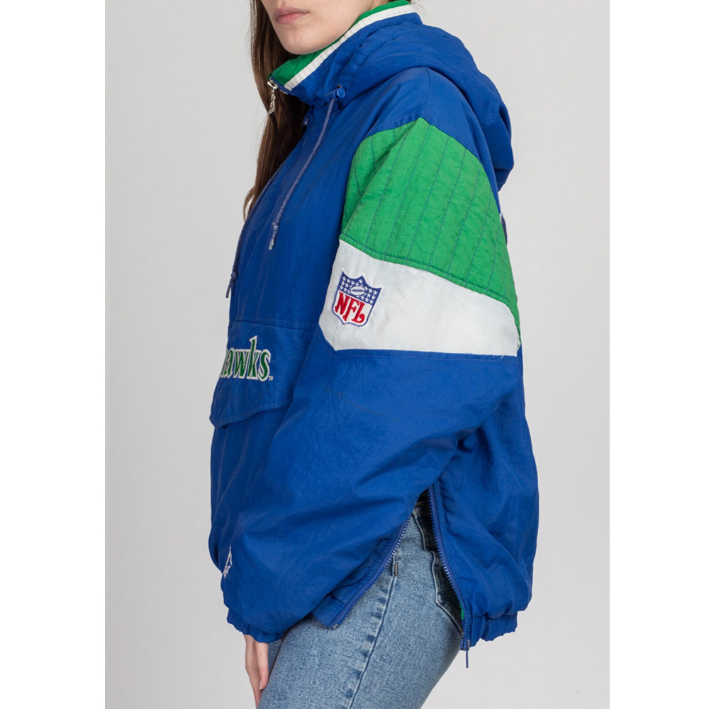 Seattle Seahawks 90's Pullover Hooded Jacket - Image 6