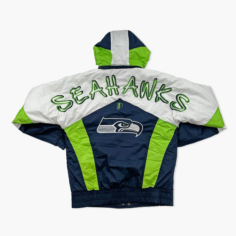 Seattle Seahawks Action Green Shoulder To Shoulder Hooded Jacket - Image 2