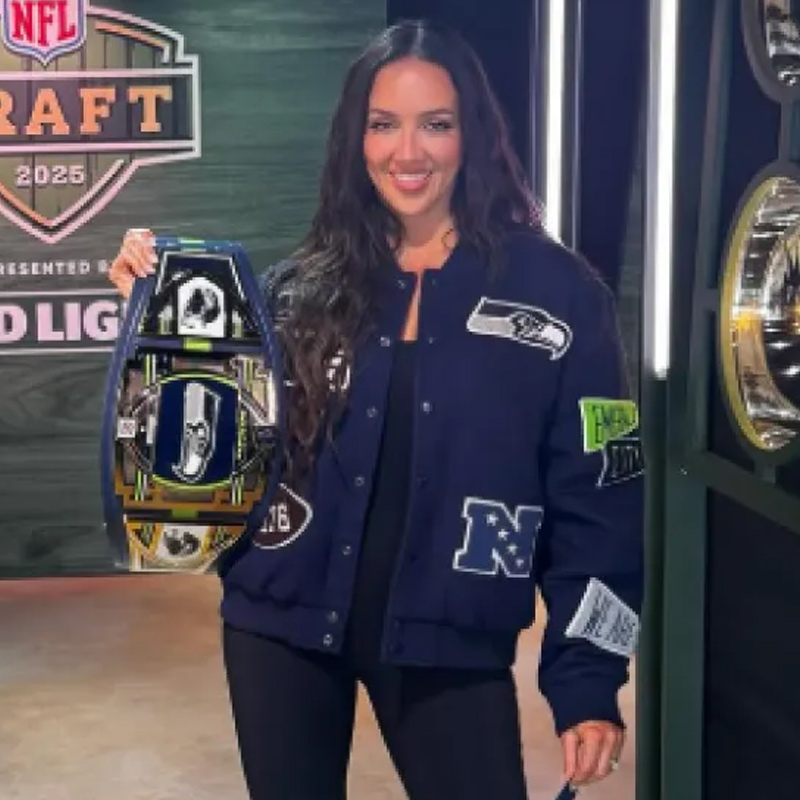 Chelsea Green Seattle Seahawks Varsity Jacket - Image 2