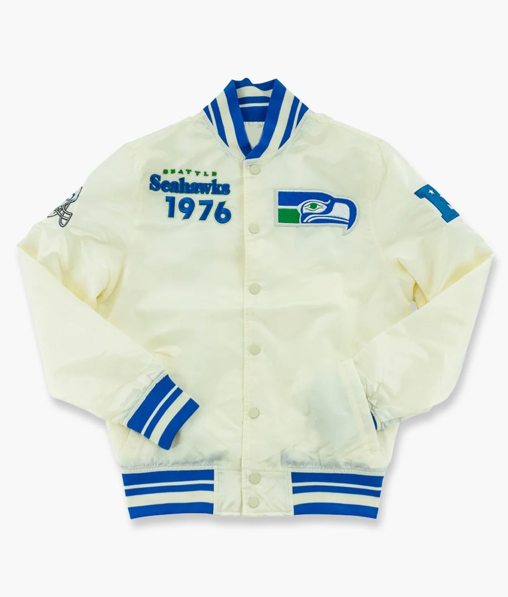 Seattle Seahawks Cream Throwback Classic Jacket