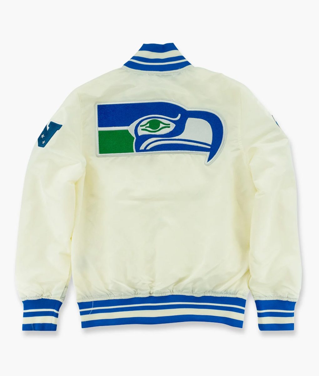 Seattle Seahawks Cream Throwback Classic Jacket - Image 3