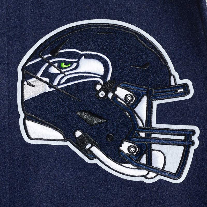 Seattle Seahawks Mashup Rib Varsity Wool/Leather Jacket - Image 7