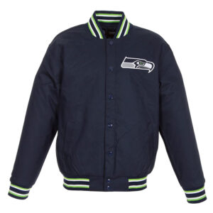 Seattle Seahawks Varsity Navy Blue Cotton Jacket