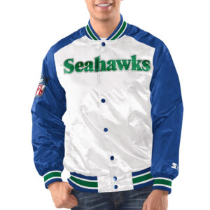 Renegade Seattle Seahawks Blue and White Jacket