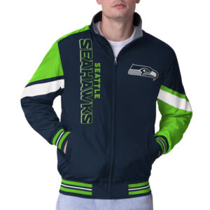 Seattle Seahawks Strong Arm Navy Full-Zip Jacket