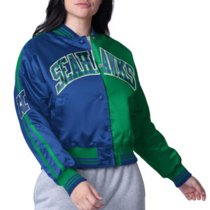Seattle Seahawks Zone Blitz Navy/Neon Green Jacket