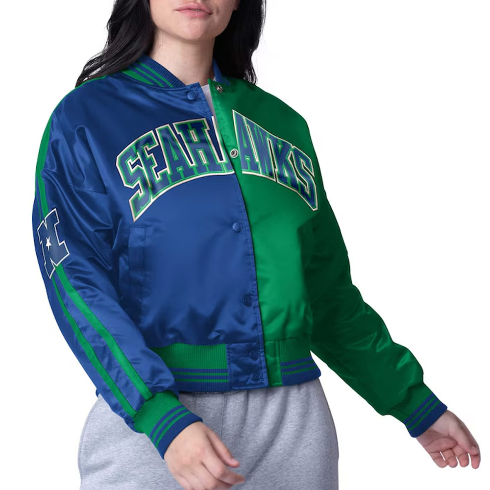 Seattle Seahawks Zone Blitz Navy/Neon Green Jacket