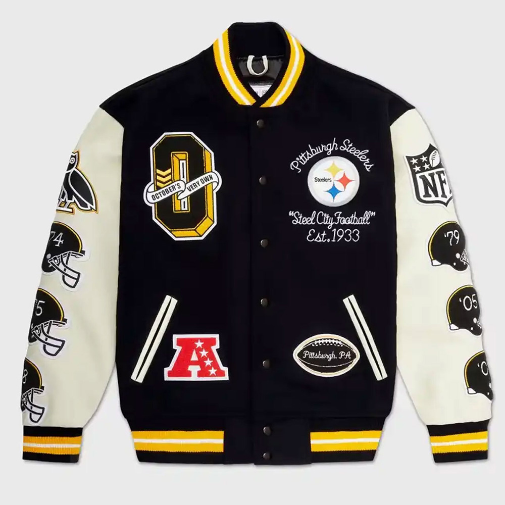 Pittsburgh Steelers Snoop Dogg OVO Varsity Jacket