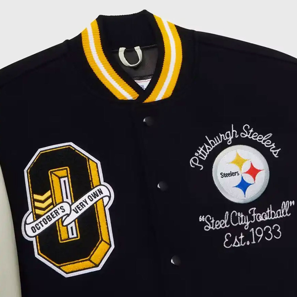 Pittsburgh Steelers Snoop Dogg OVO Varsity Jacket - Image 4