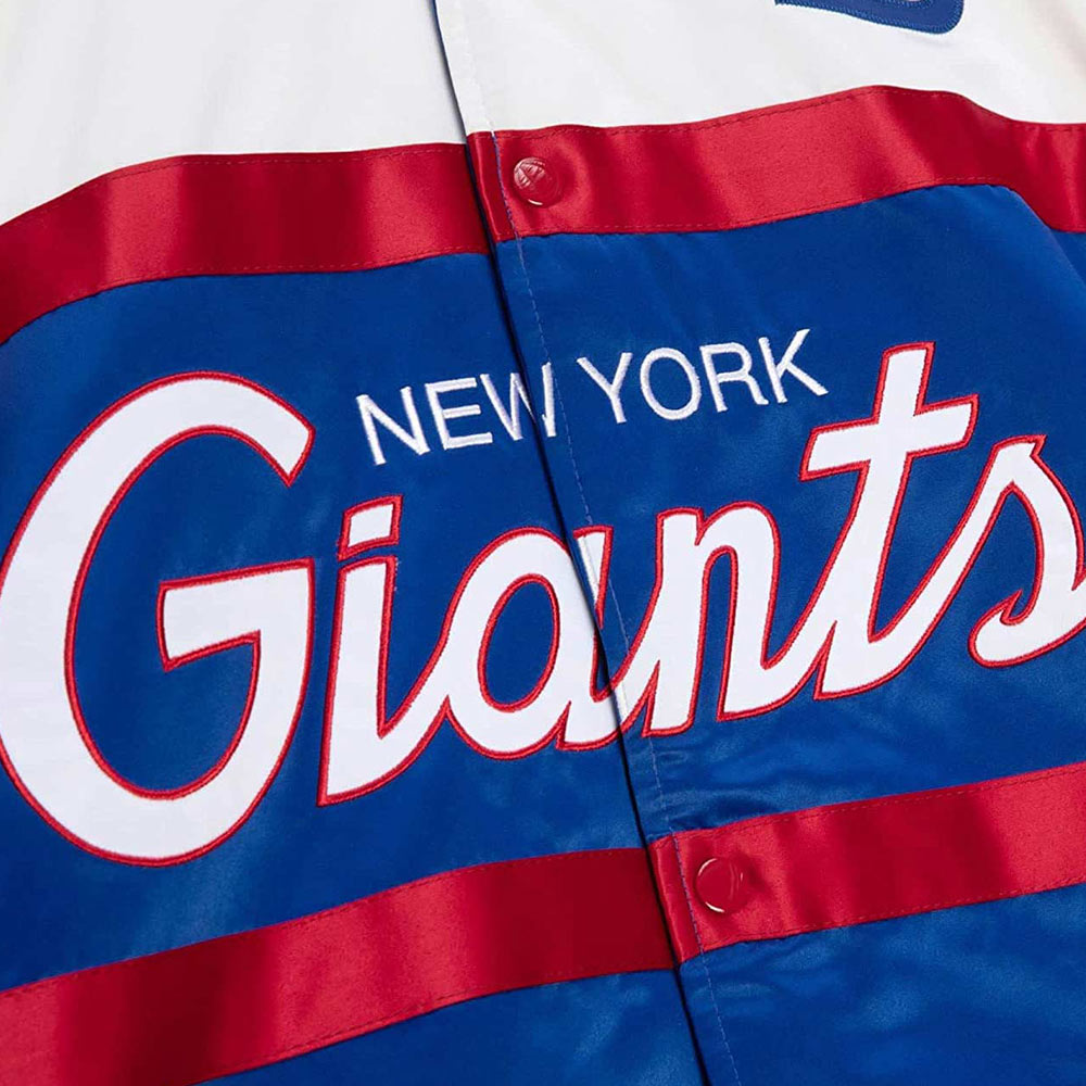 Special Script NY Giants Royal Satin Jacket - Image 4