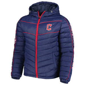 Cleveland Guardians Soft Down Touch Navy Hoodie Jacket