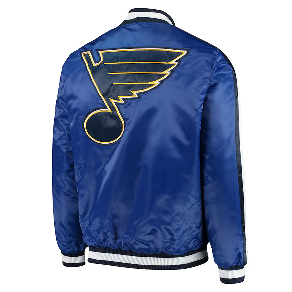 St. Louis Blues O-Line Blue Varsity Satin Jacket - Image 2