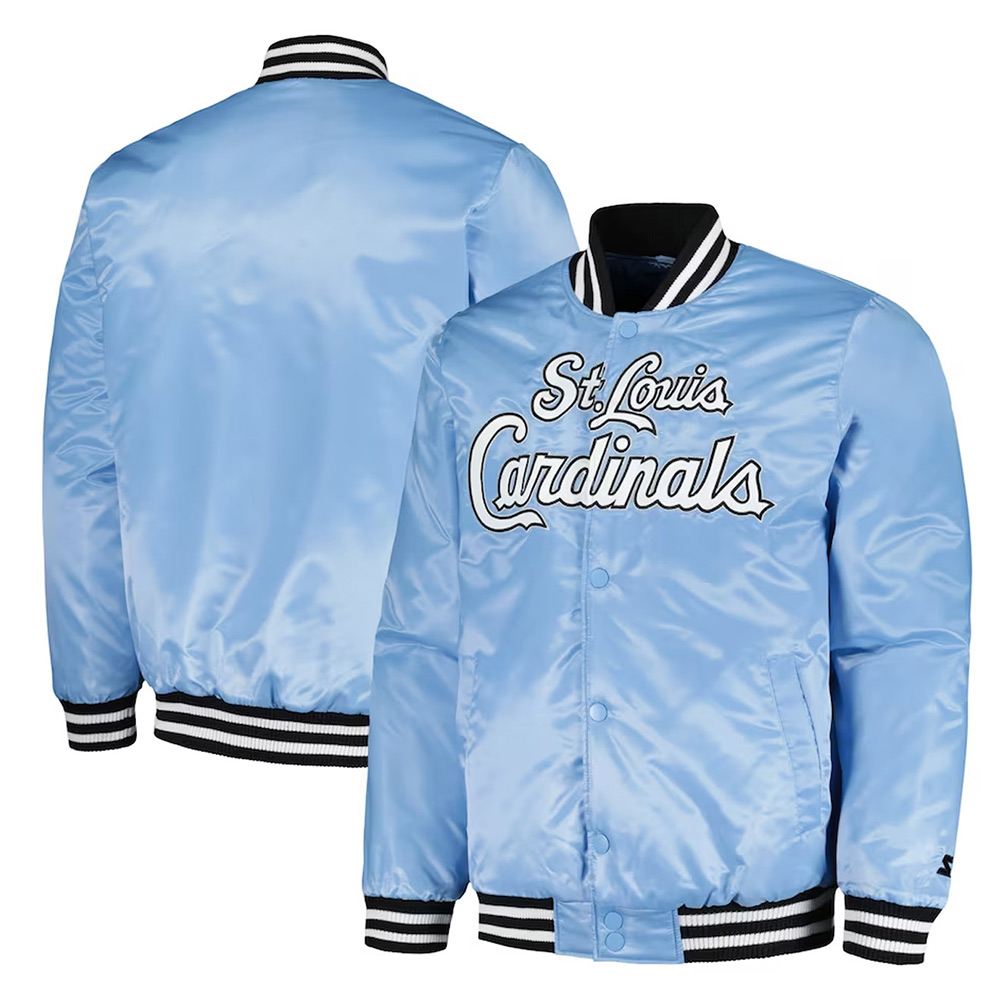 St. Louis Cardinals Cross Bronx Fashion Light Blue Jacket - Image 3