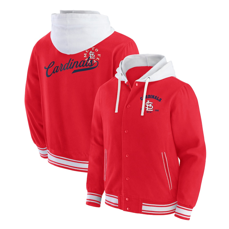 St. Louis Cardinals Red Cotton Hooded Jacket - Image 3