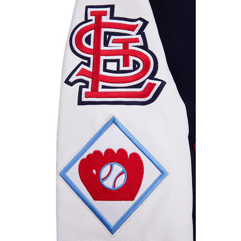 St. Louis Cardinals Old English Navy and White Varsity Jacket - Image 6