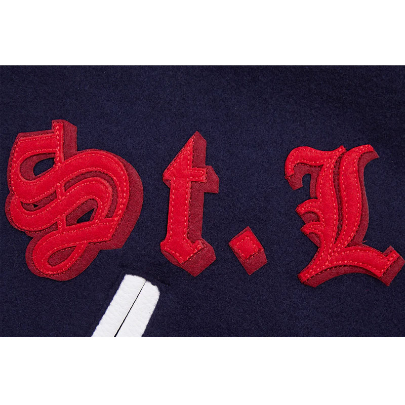 St. Louis Cardinals Old English Navy and White Varsity Jacket - Image 7